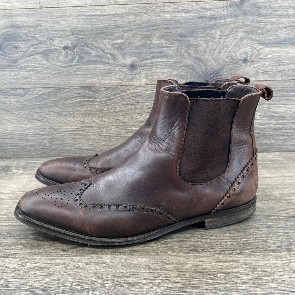 To Boot New York Chelsea Boots Mens 11.5 Brown Leather Wingtip Brogue 1283